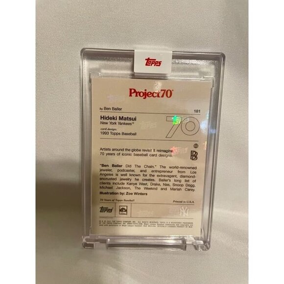 Topps Project 70 Card 181 - 1993 Hideki Matsui by Ben Baller Only 3212 Produced - Picture 2 of 3